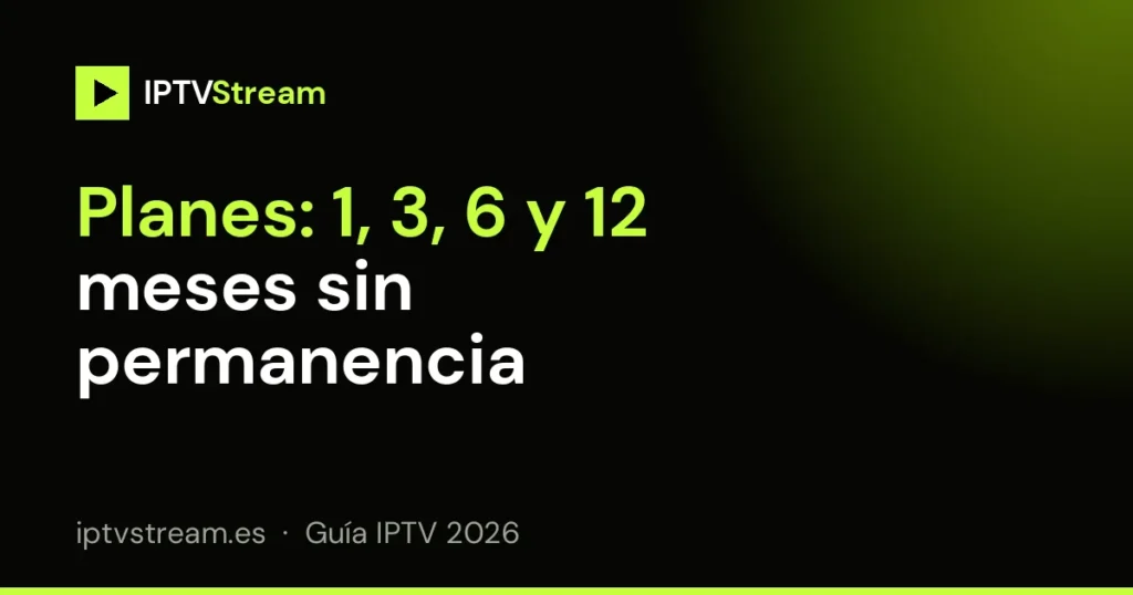 IPTV precio por plan: 1, 3, 6 y 12 meses